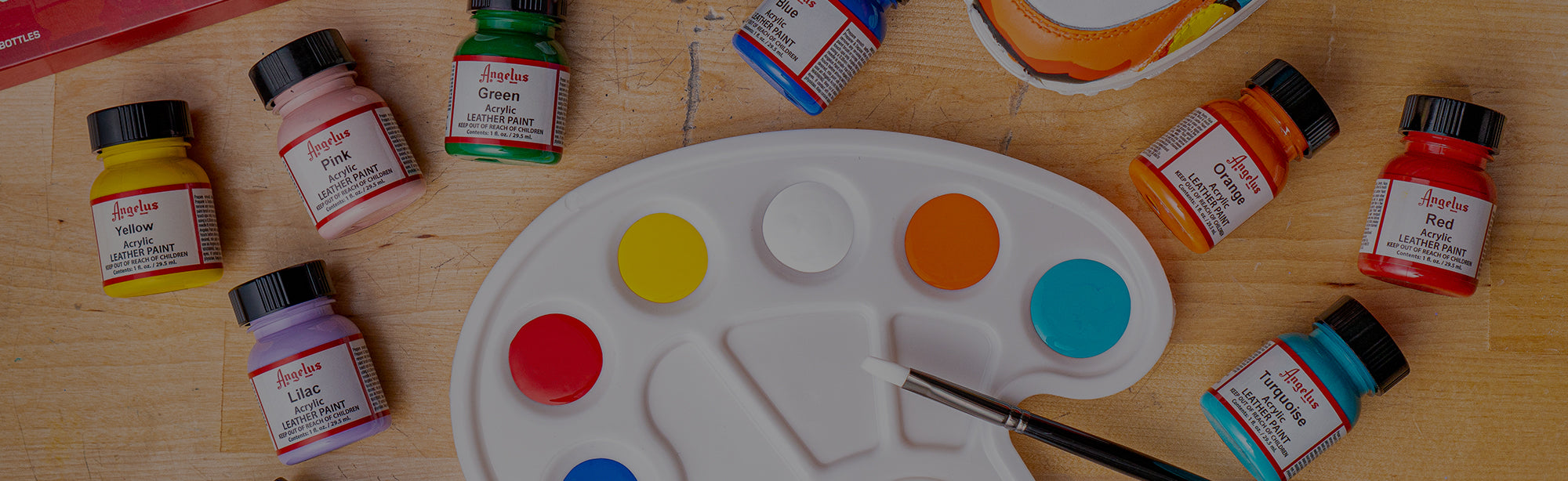 Acrylic paints for painting leather, canvas, shoes and other materials