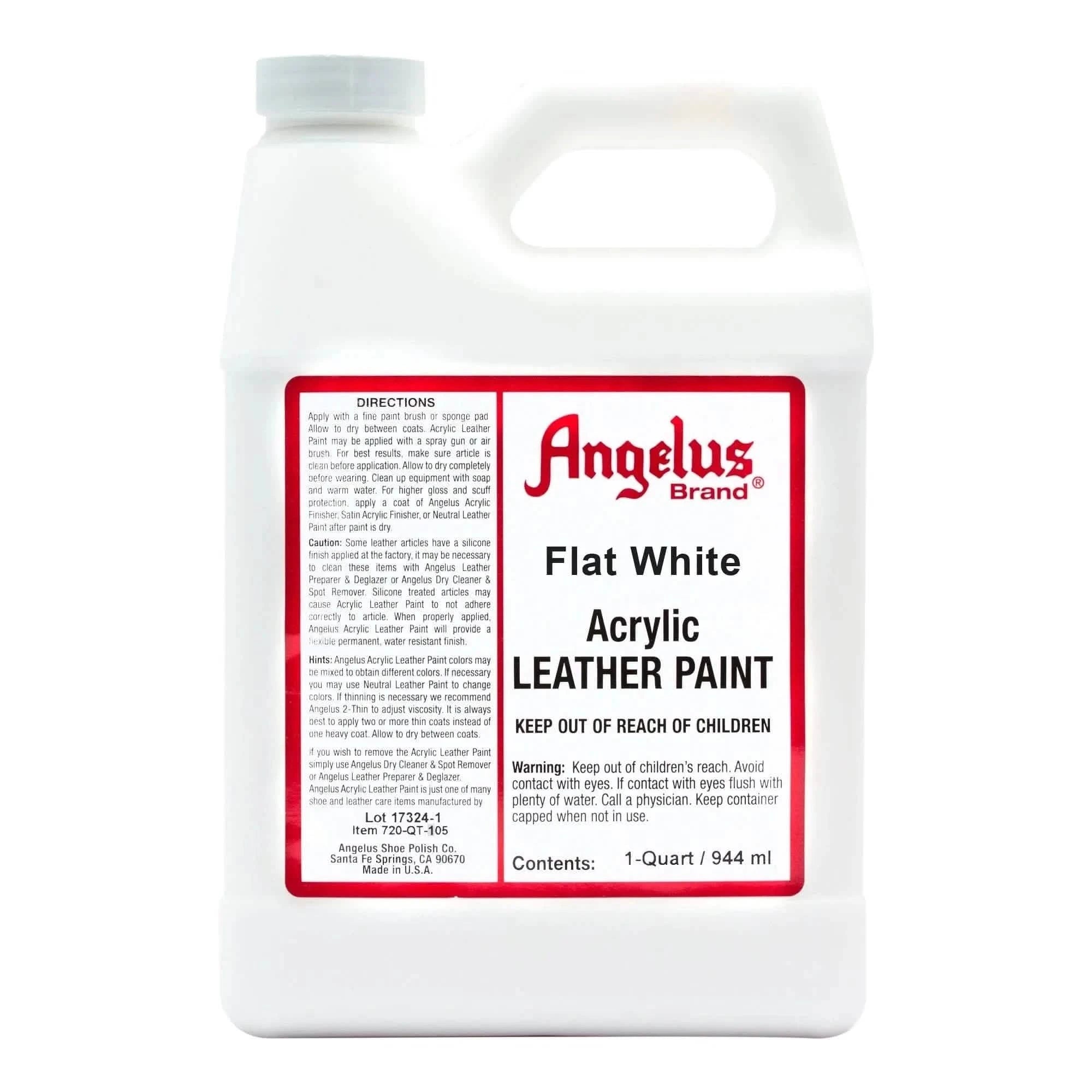 Angelus Direct Angelus Flat White Paint Quart Standard Paint