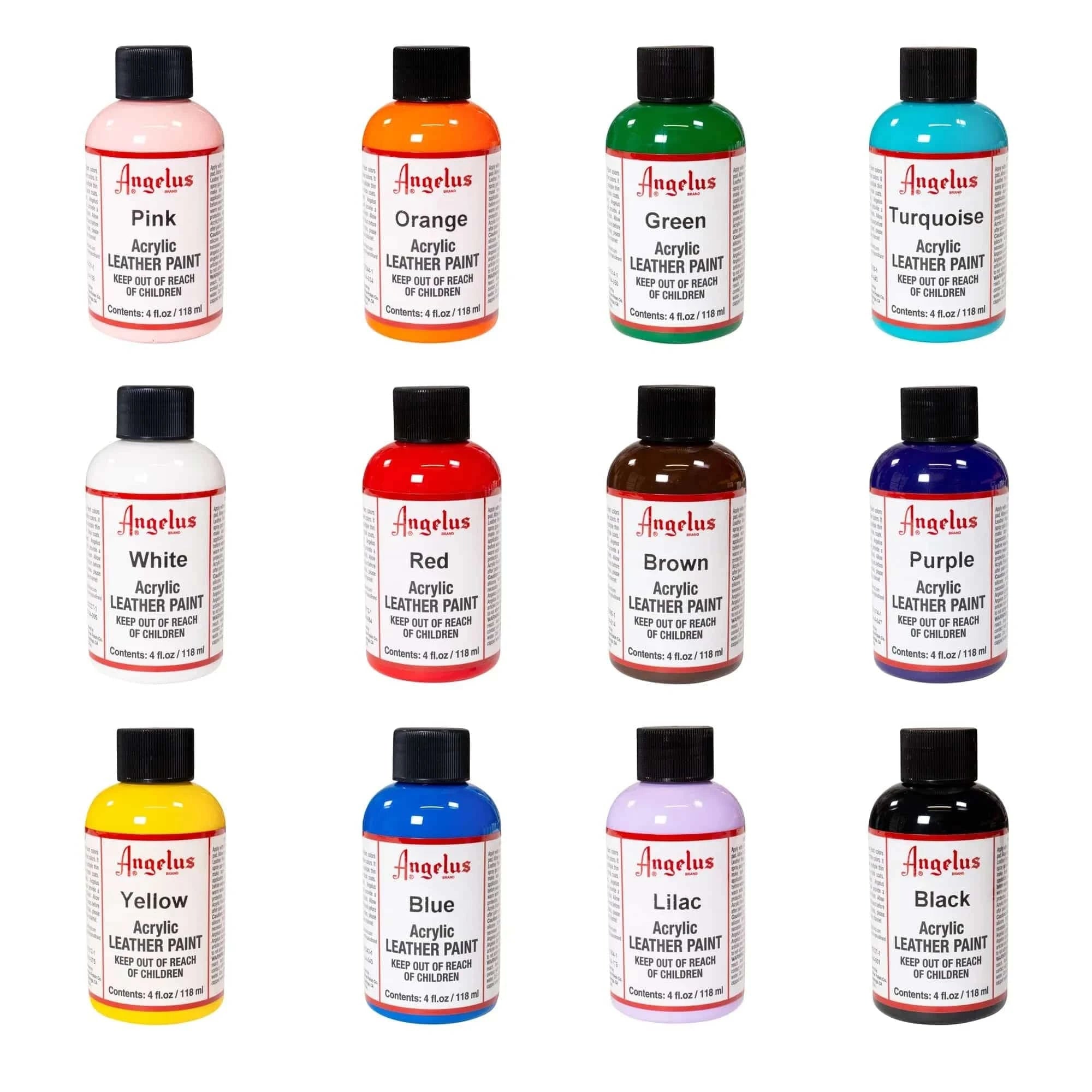 12 Color Acrylic Shoe Coloring Kit - Angelus Direct