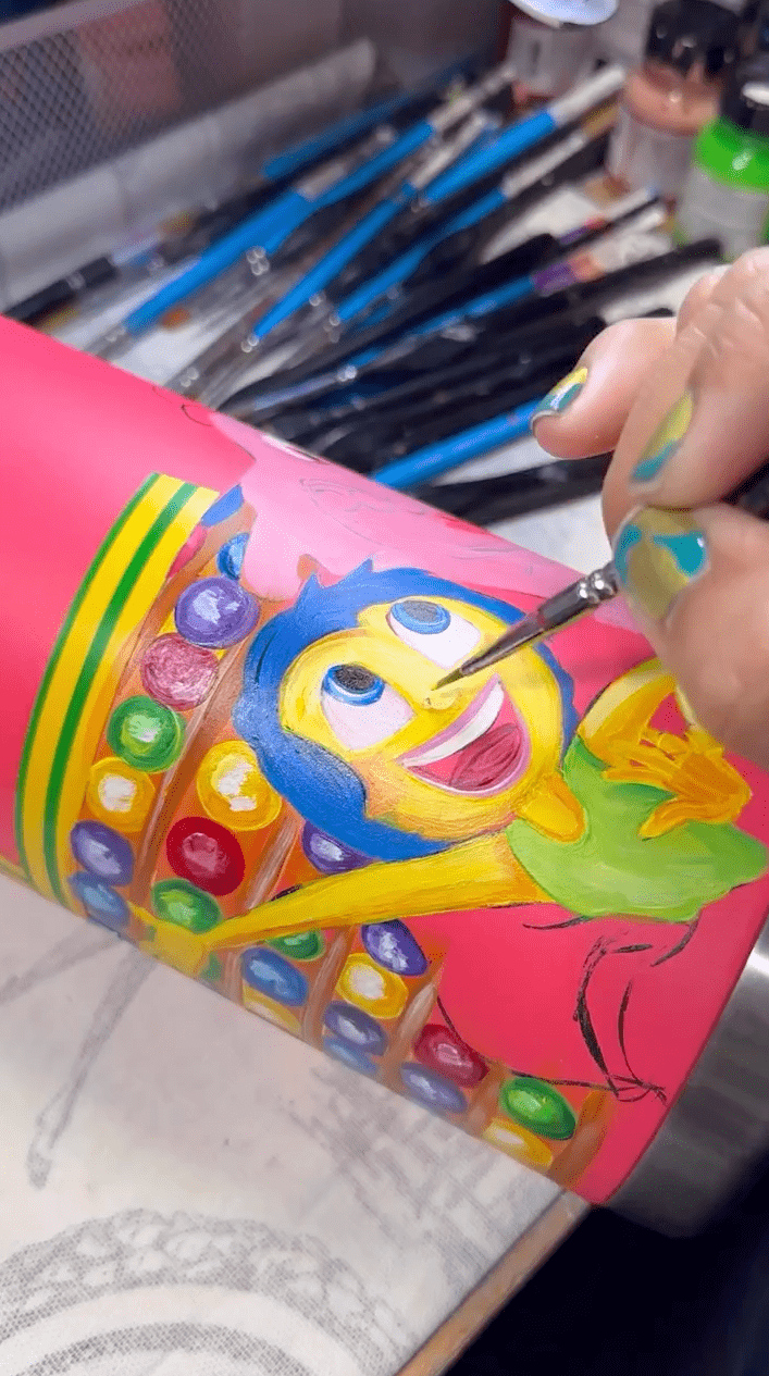 Painting a custom Disney Tumbler with Angelus Paints @r2jade2
