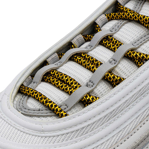Black/Metallic Gold Rope Laces on shoes