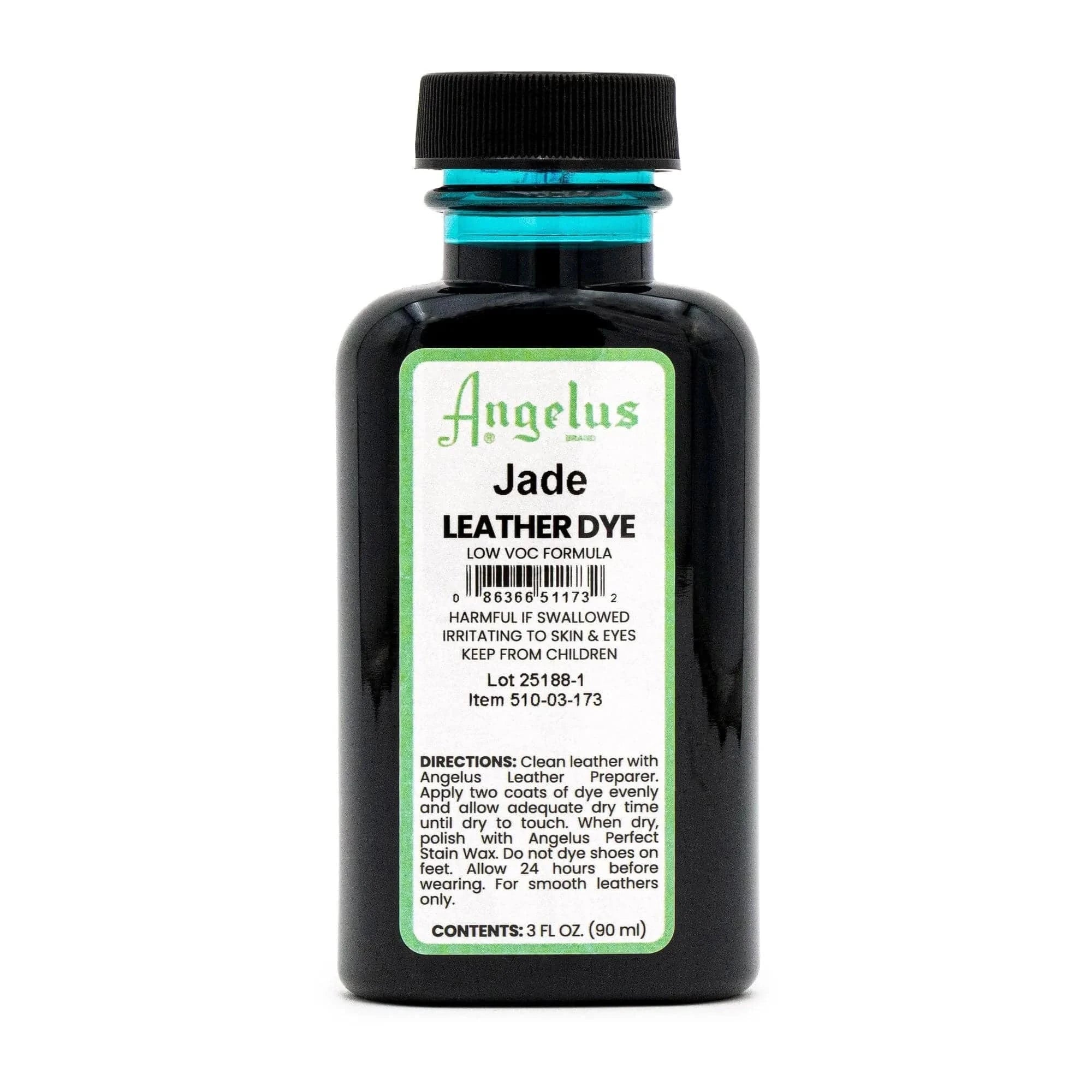 Angelus Direct Jade Low VOC Leather Dye 3 oz. Low VOC Leather Dye