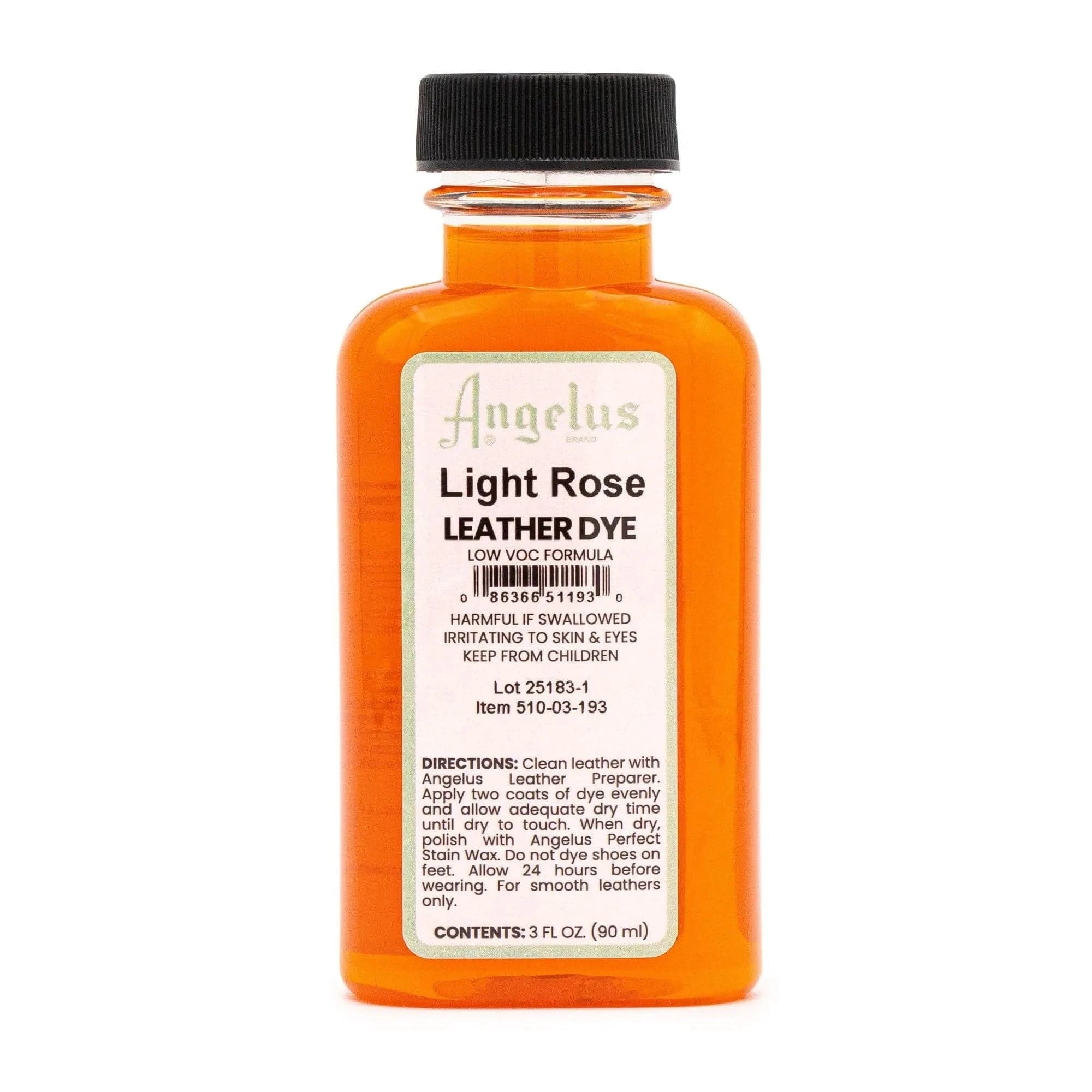 Angelus Direct Light Rose Low VOC Leather Dye 3 oz. Low VOC Leather Dye