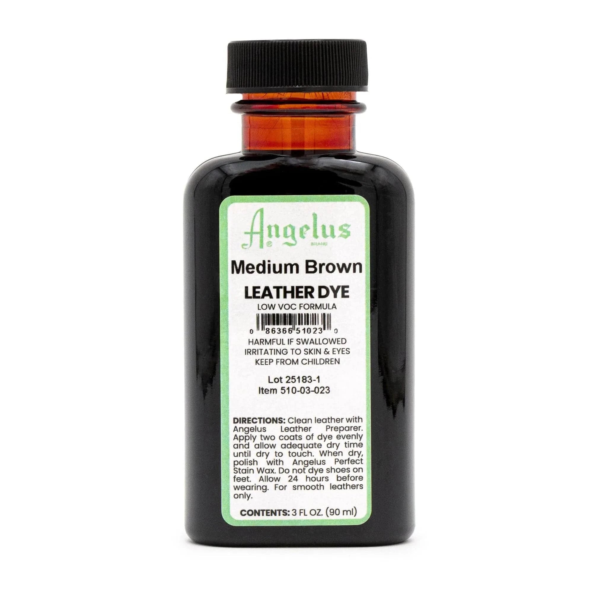 Angelus Direct Medium Brown Low VOC Leather Dye 3 oz. Low VOC Leather Dye