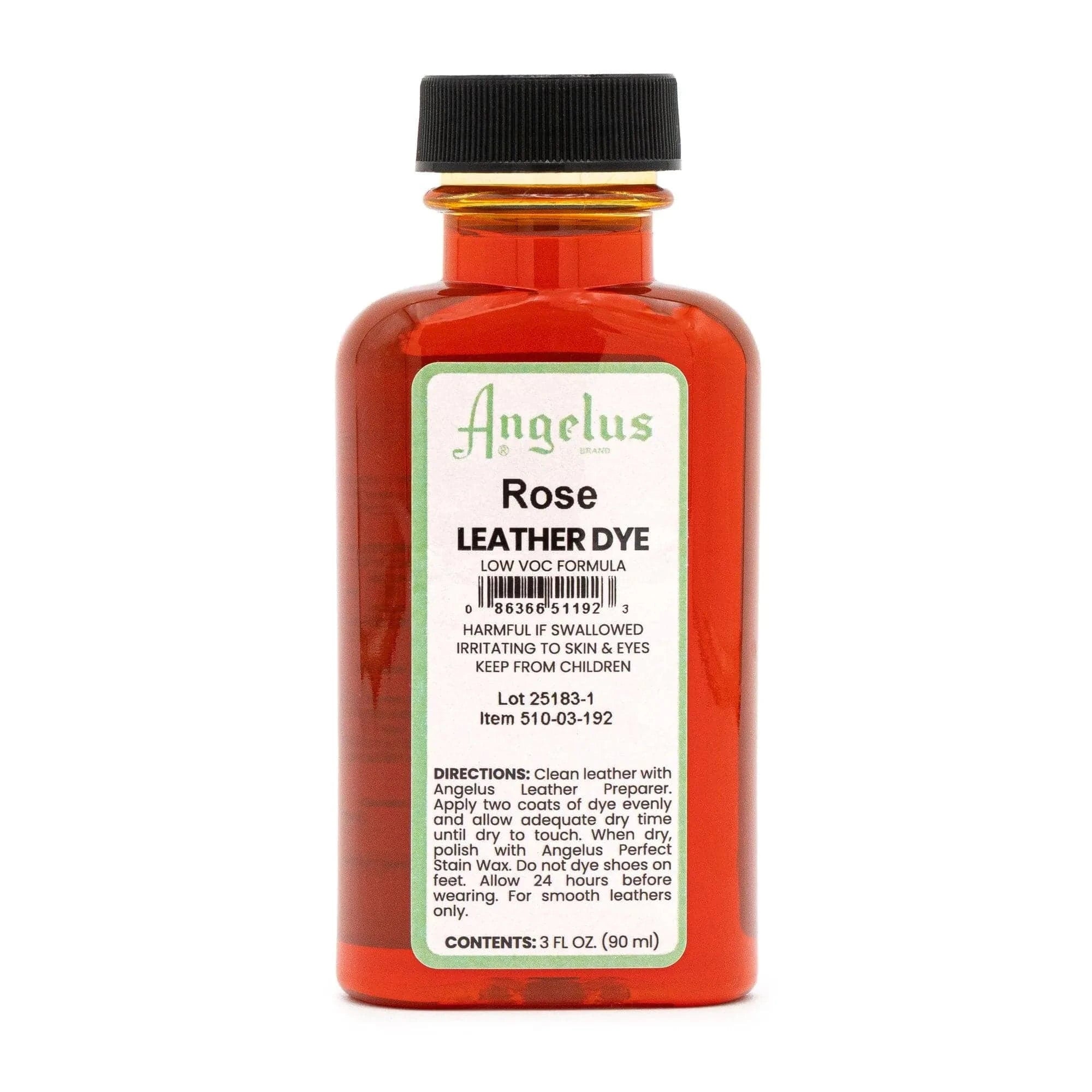 Angelus Direct Rose Low VOC Leather Dye 3 oz. Low VOC Leather Dye