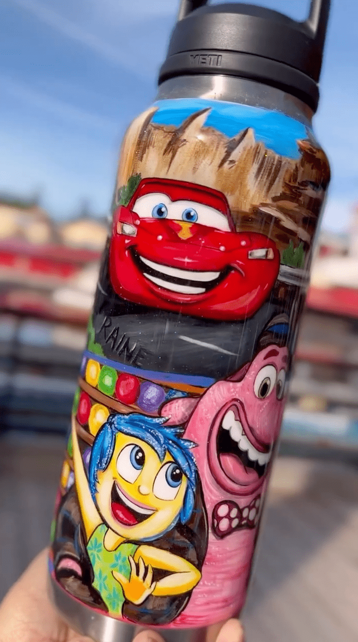 Custom Disney Tumbler made with Angelus Paints by @r2jade2