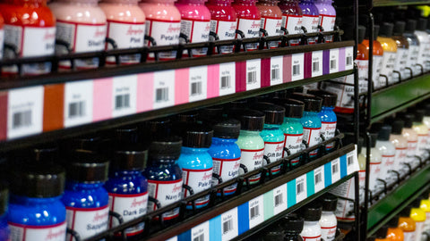 Angelus Acrylic leather paints in Store Front