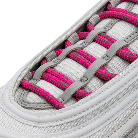 Pink 3M Reflective Rope Laces on shoes