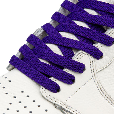 Lace Lab Purple Jordan 1 Replacement Shoelaces on shoe