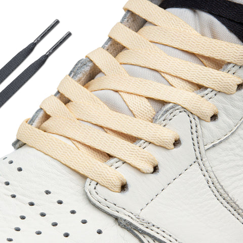 Lace Lab Union Black/Cream Jordan 1 Replacement Shoelaces on Shoe