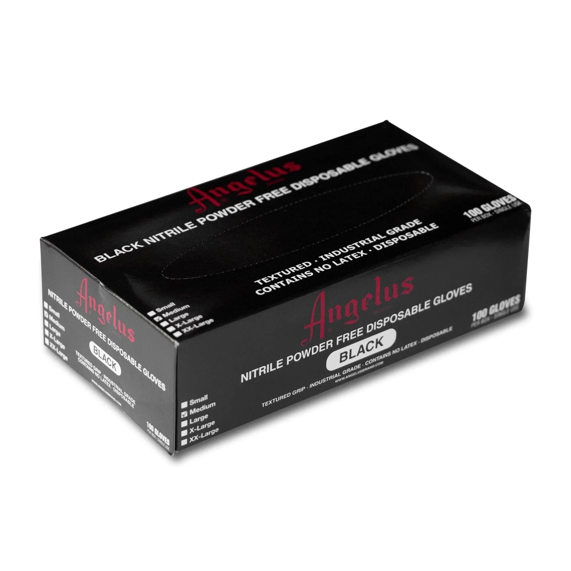 Angelus Black Nitrile Disposable Gloves - 6 Mil - 100 Gloves - Angelus Direct