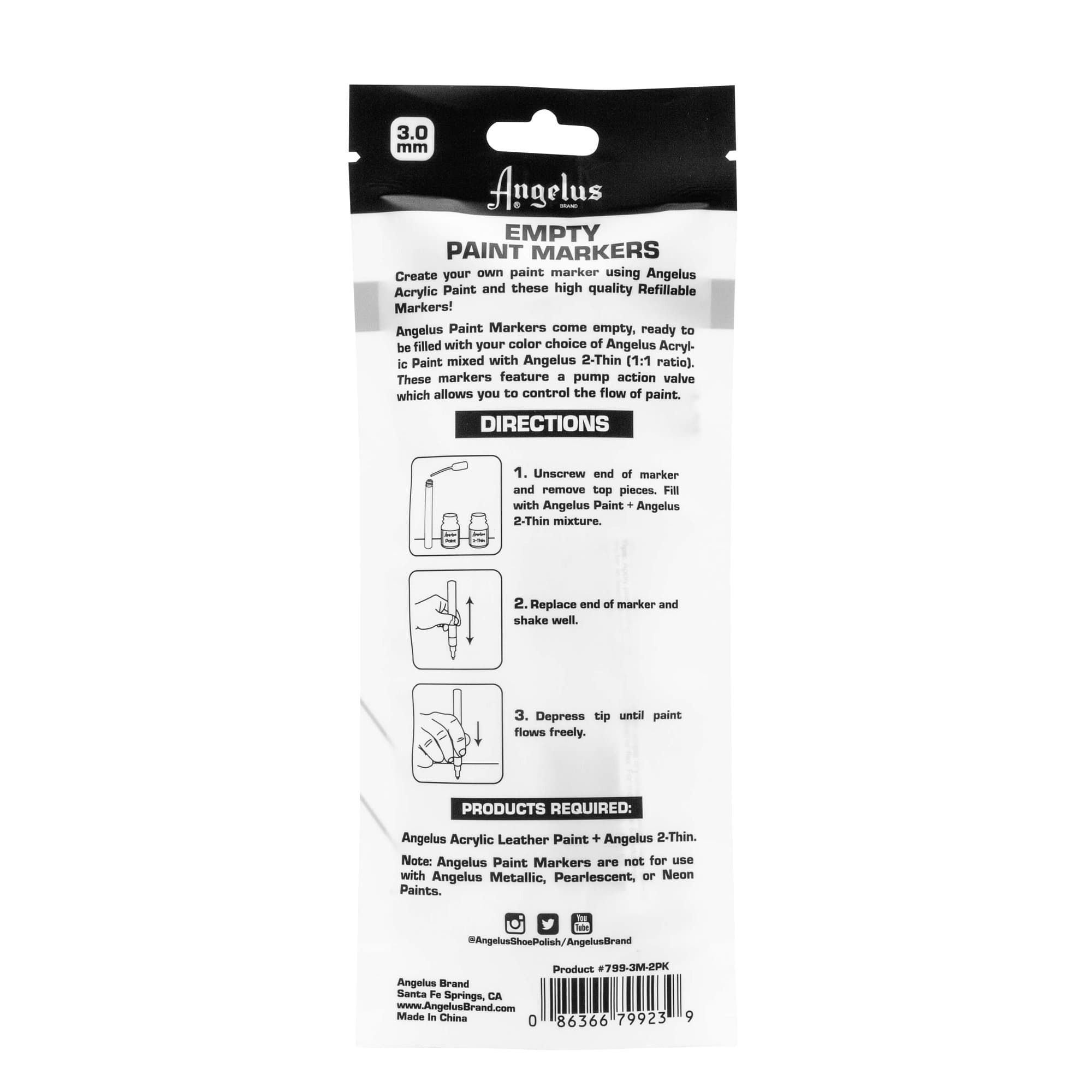 Angelus Empty Paint Marker Set - Angelus Direct