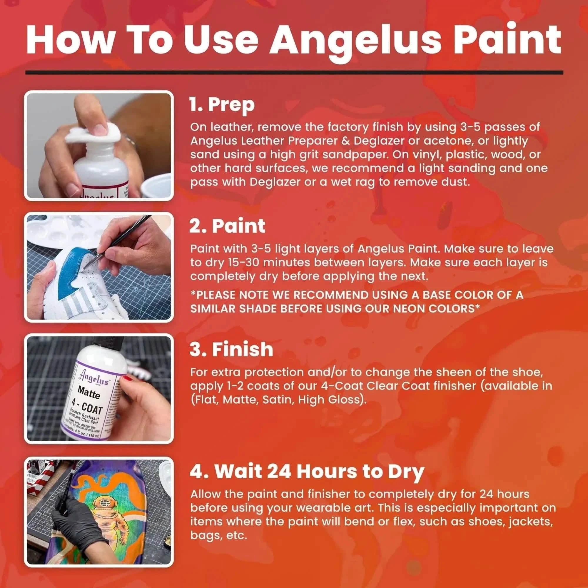 Angelus Direct Angelus Neon Flaming Orange Paint Neon Paint