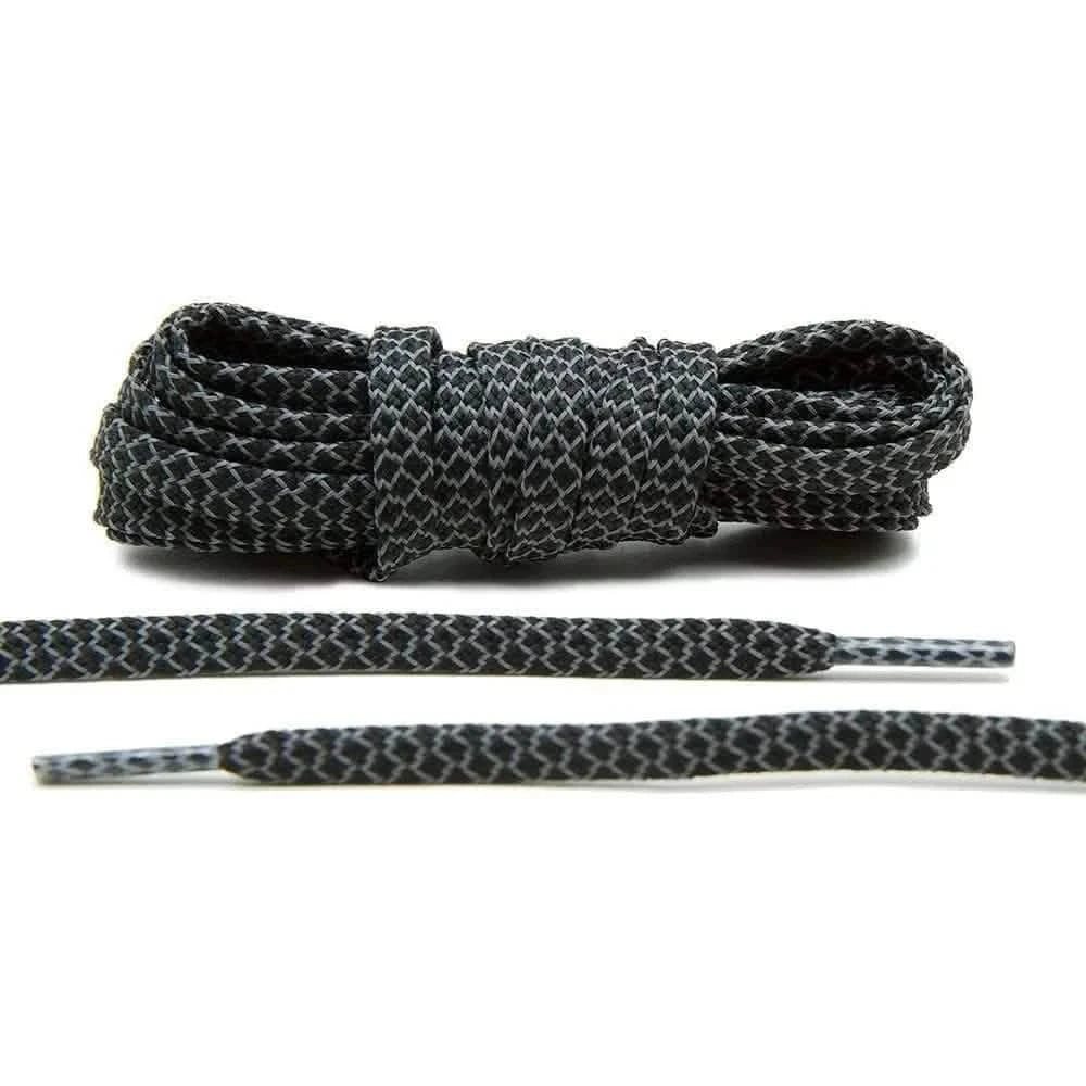 Lace Lab Black Reflective Flat Laces 1.0 Reflective Flat Shoelaces