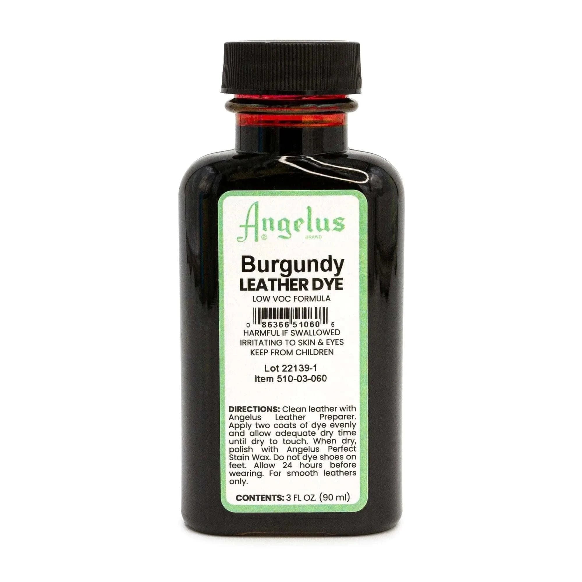 Angelus Direct Burgundy Low VOC Leather Dye 3 oz. Low VOC Leather Dye