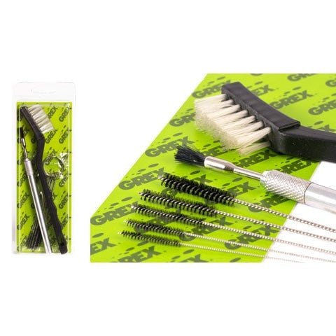 Grex Full Cleaning Brush Set - FA02 5 nylon brushes with stainless steel handle Grex Full Cleaning Brush Set - FA02 5 nylon brushes with stainless steel handle