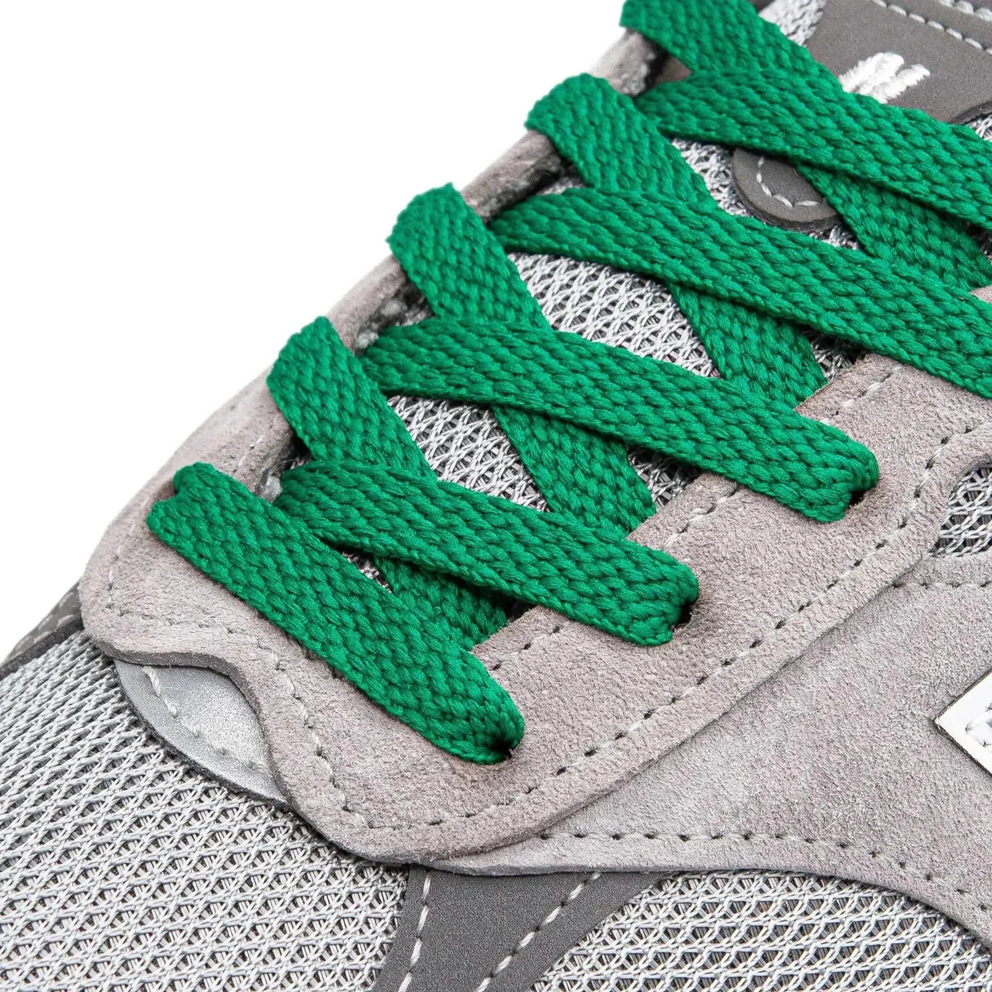 Lace Lab Kelly Green Shoe Laces Flat Shoelaces