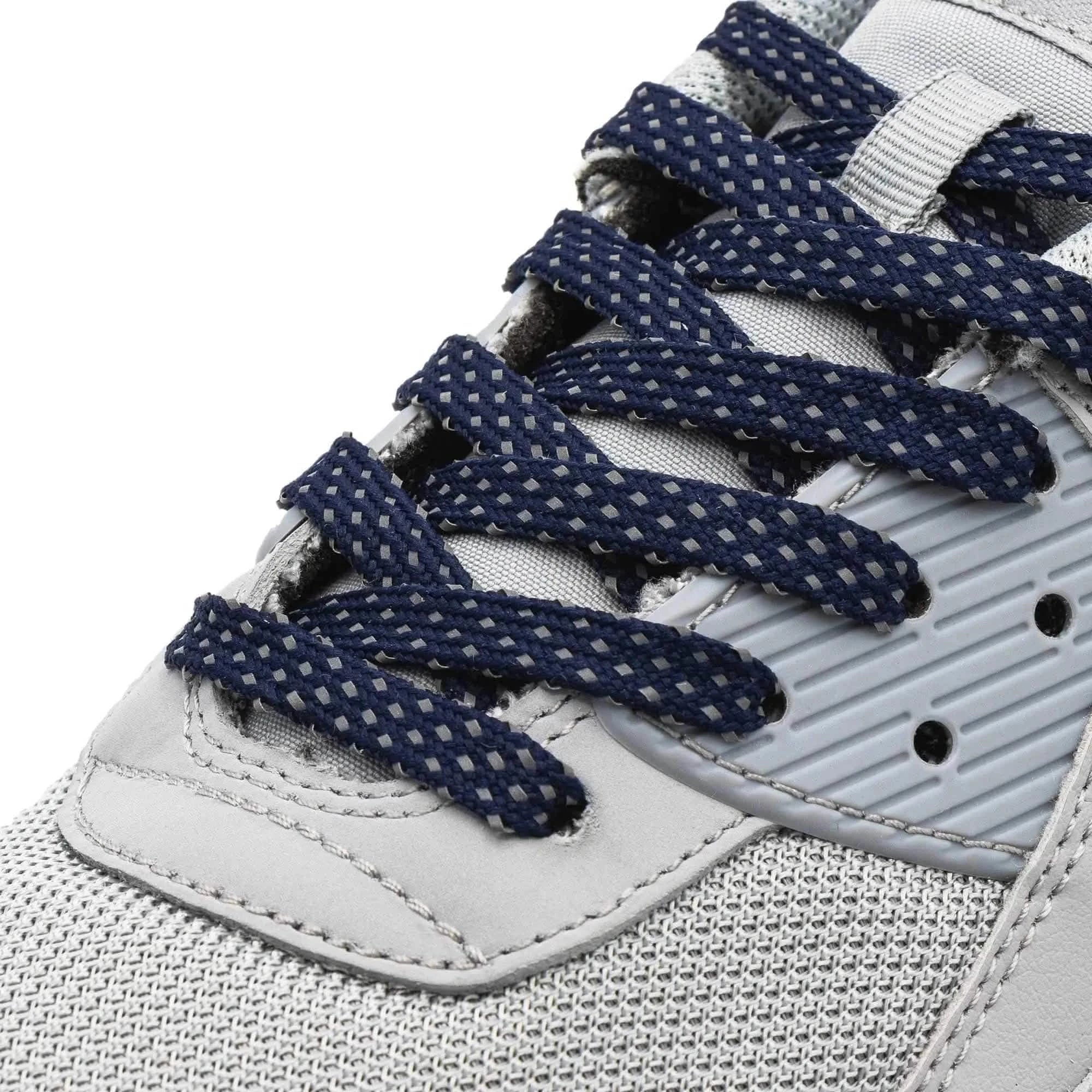 Lace Lab Navy Blue - Reflective Flat Laces 2.0 Reflective Flat Shoelaces