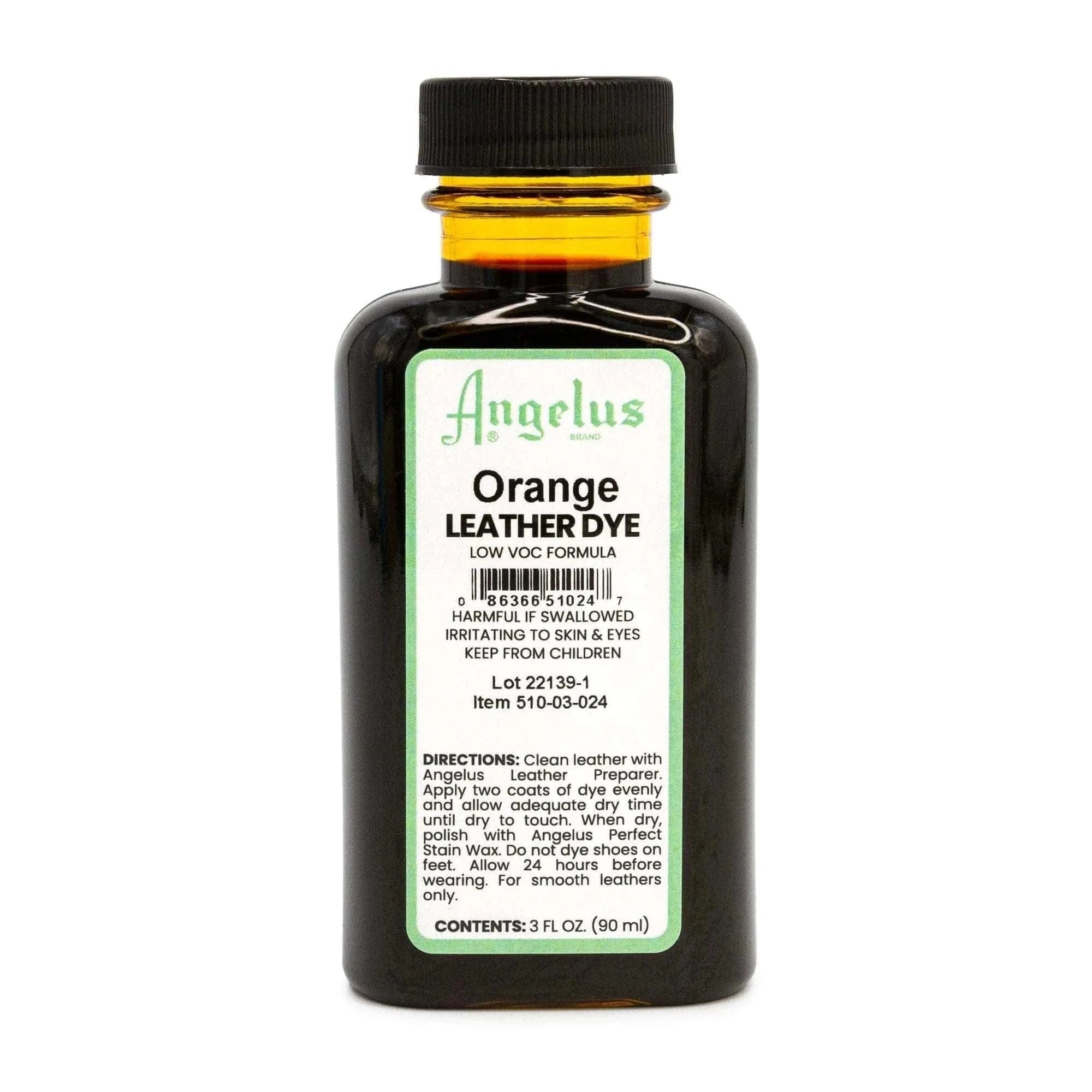 Angelus Direct Orange Low VOC Leather Dye 3 oz. Low VOC Leather Dye