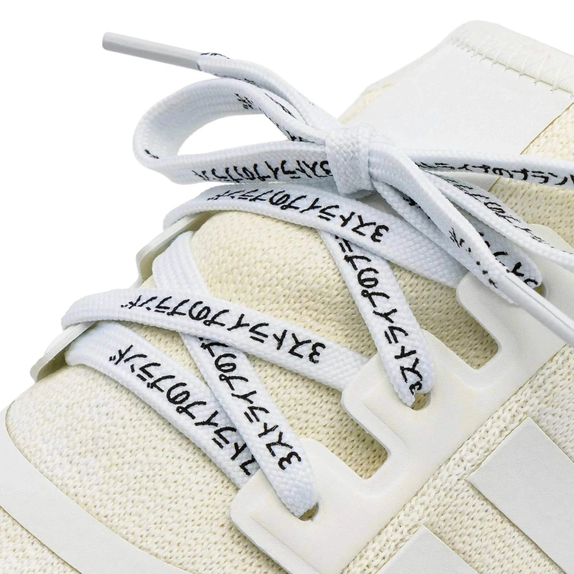 Lace Lab White Japanese Katakana Shoe Laces Flat Shoelaces