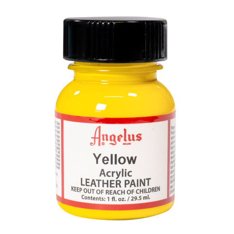 Angelus Yellow Paint is the only Acrylic Leather Paint you need for you custom sneaker projects.