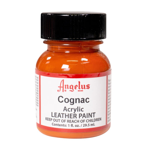 Grab a bottle of Cognac Paint, premium acrylic leather paint, from Angelus Direct.