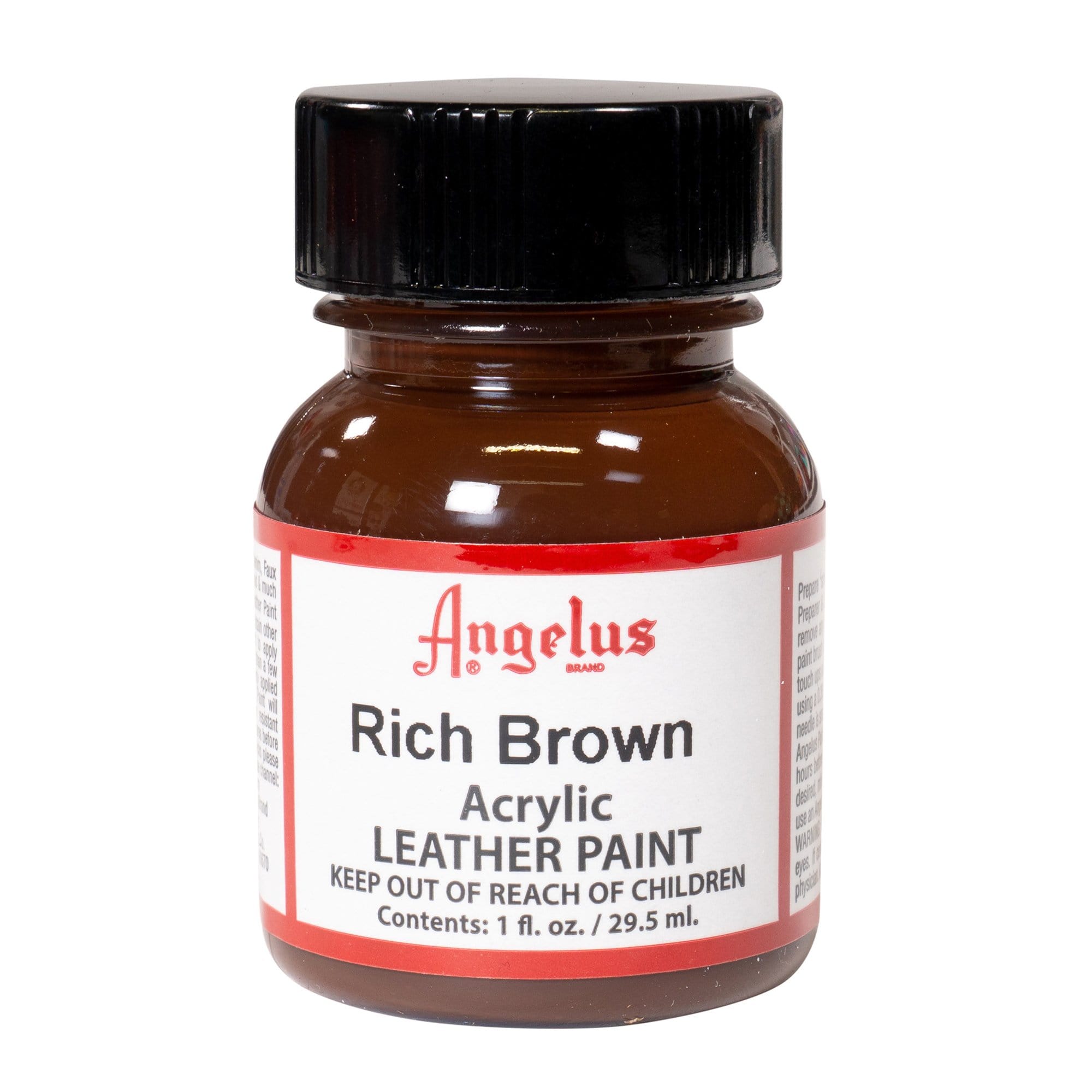 Angelus Acrylic Leather Paint - Rich Brown, 1 oz