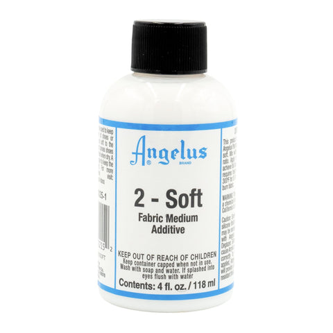 Angelus 2-Soft will help keep your fabrics nice and soft after being painted.