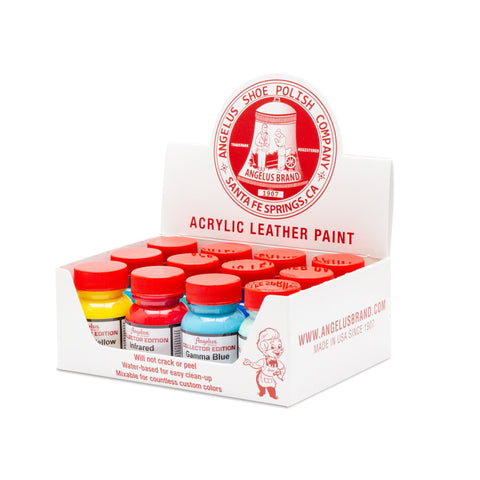 Angelus Direct makes the best shoe paint on the market. Our 12 Color Collector Edition Assortment Kit is perfect for your customized Jordan's or other Nike sneakers.