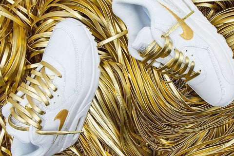 Gold Leather Laces on Nike Air Max 1's