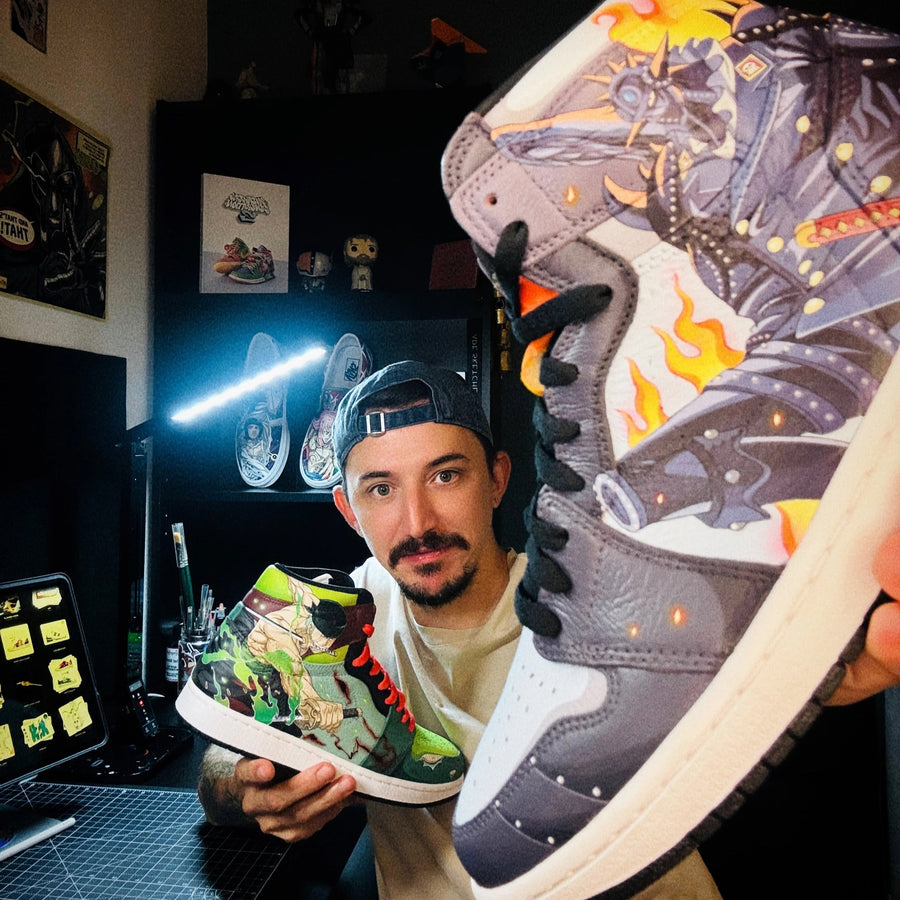 Dragon Ball Super Custom Sneakers: Gohan Tribute Artwork by @ravocustoms
