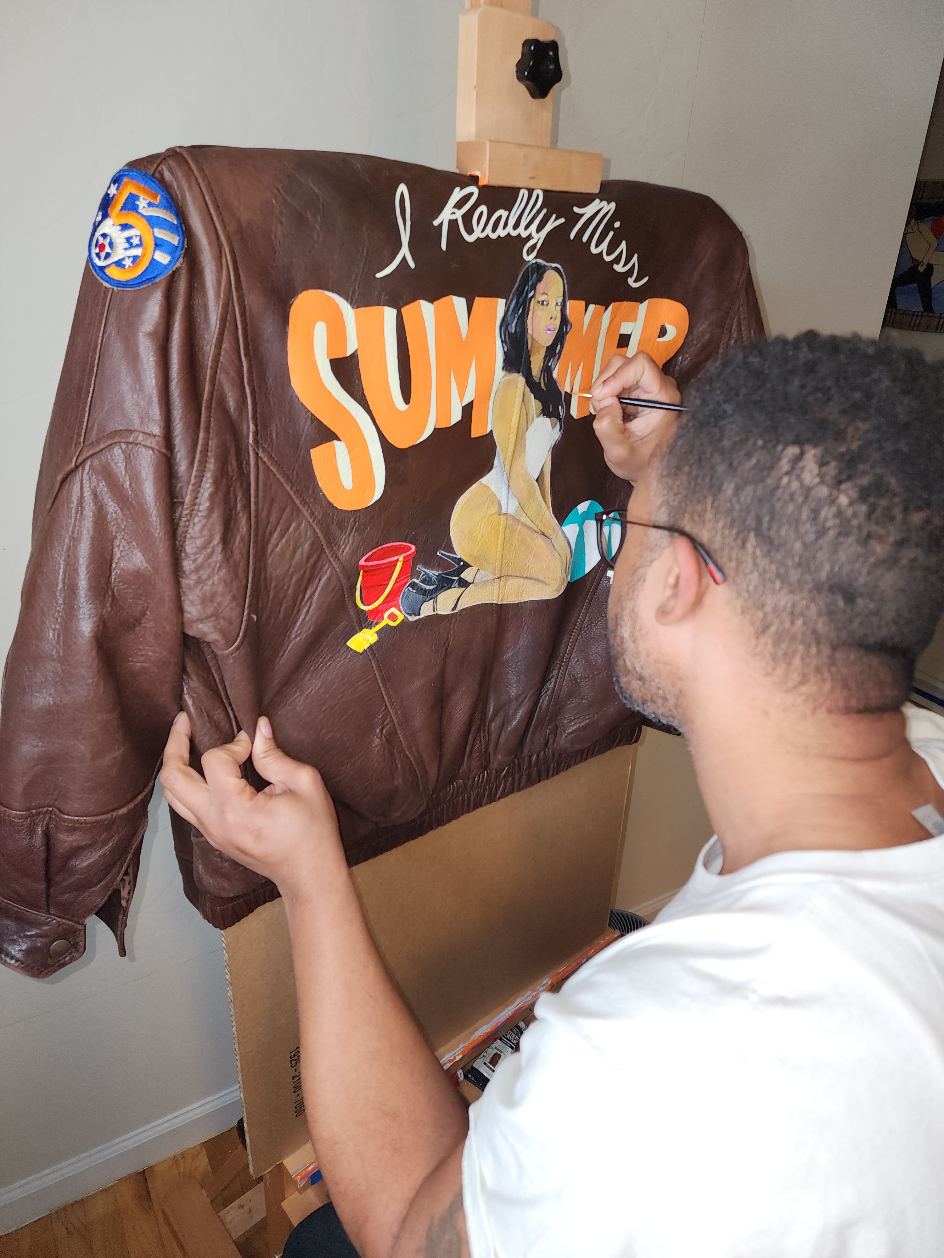 painting a custom jacket with Angelus Paints @gottkgo