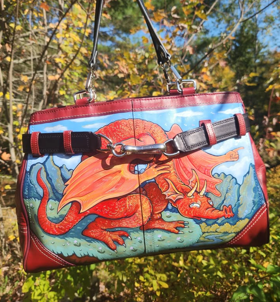 A custom painted Coach Bag with Angelus Paints by kkderobst