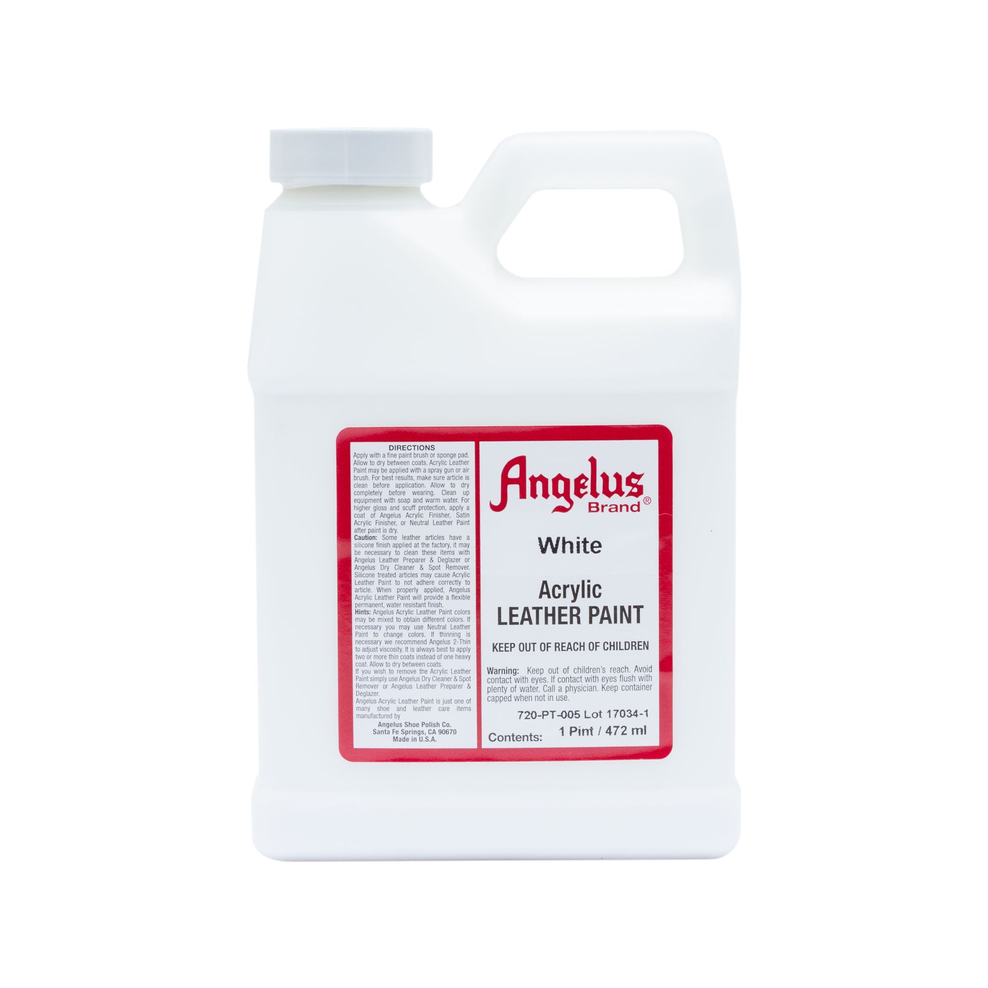 Angelus Acrylic Leather Paint White 1 oz