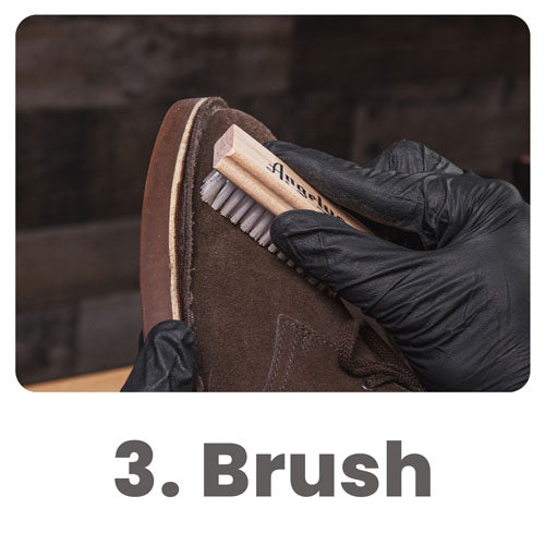 Brushing Suede with Suede Brush