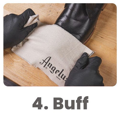 Buff polish shoe