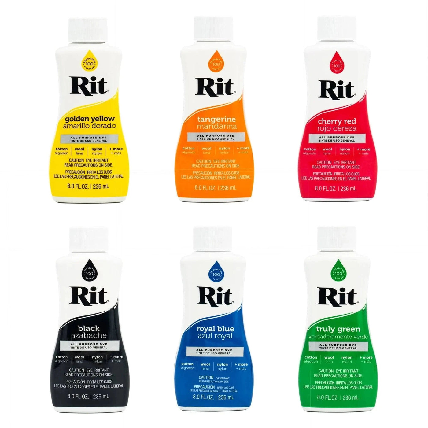 Angelus Direct 6 Rit All-Purpose Dye Assortment Kit 8 oz. Bottles