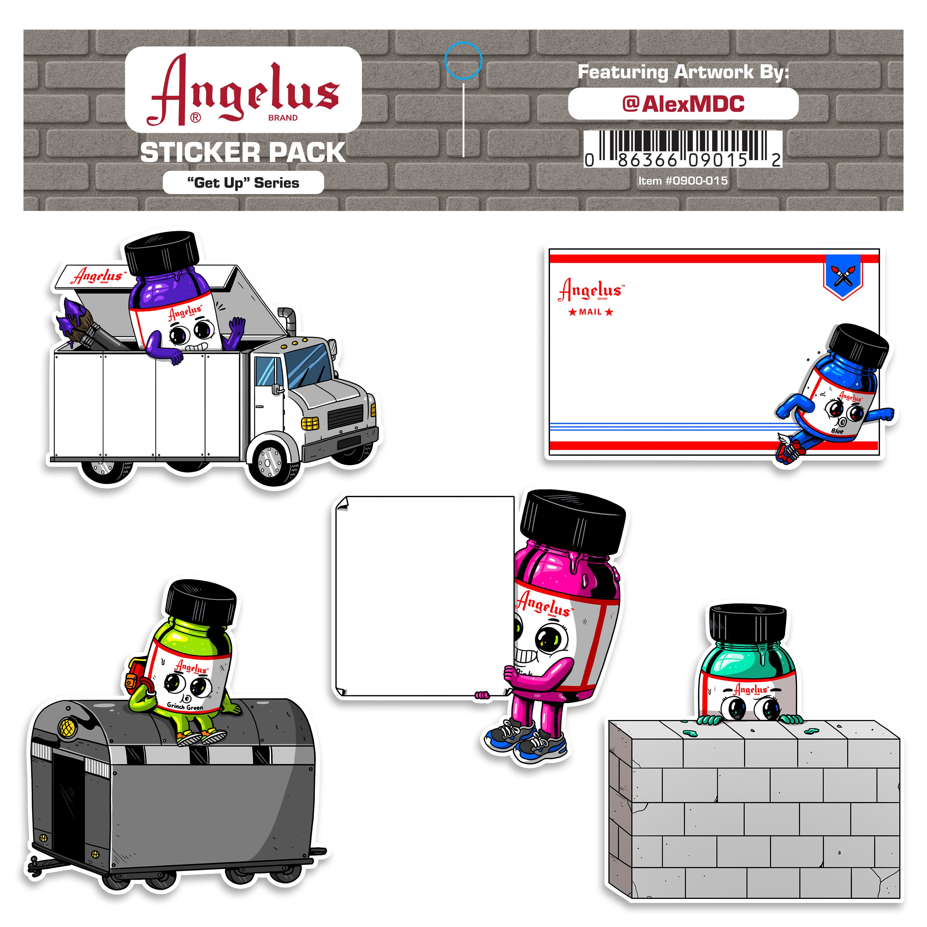 Angelus Sticker pack by AlexMDC - Get Up Series - Graffiti Inspired Slap Pack