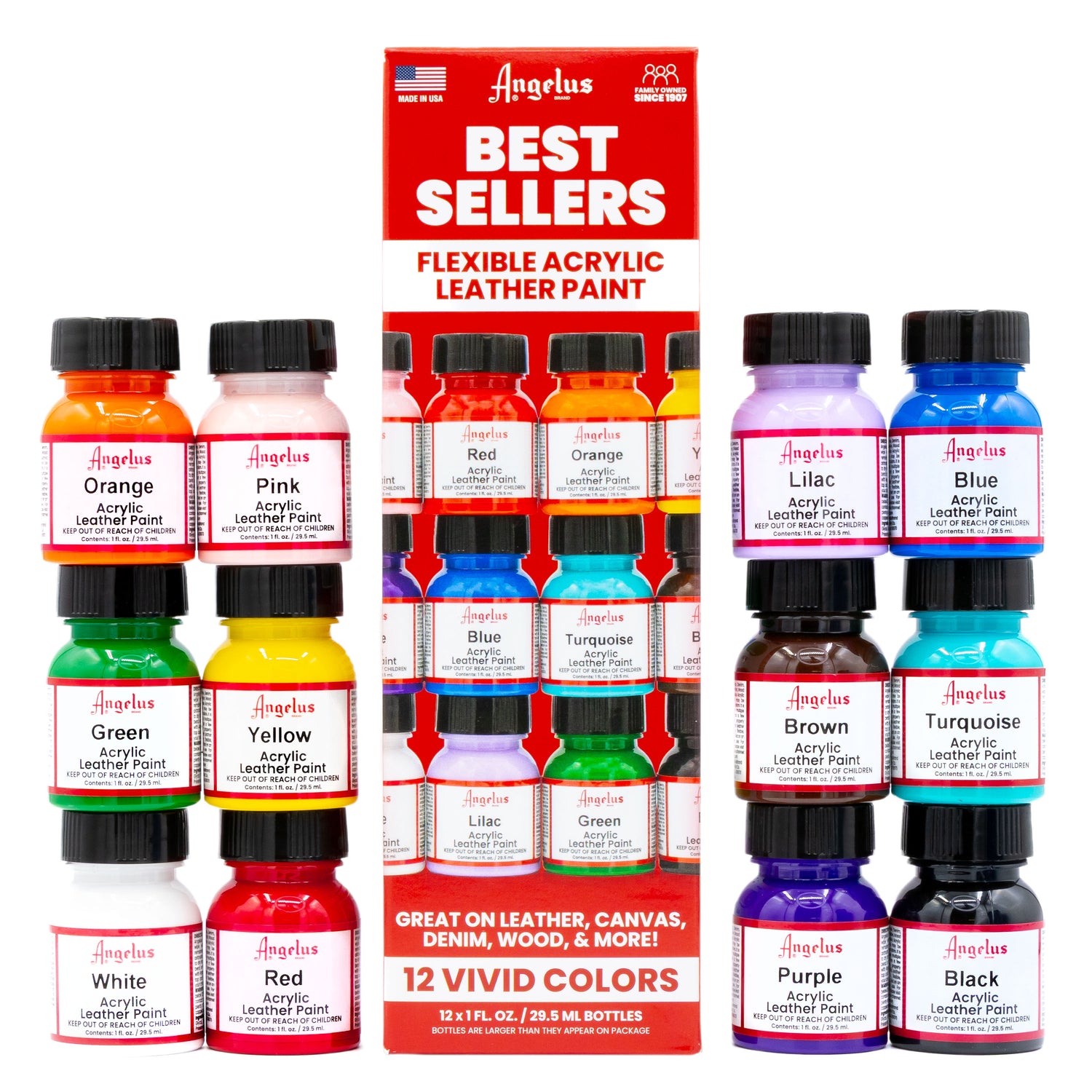 Angelus Acrylic Leather Paint - Best Sellers Kit