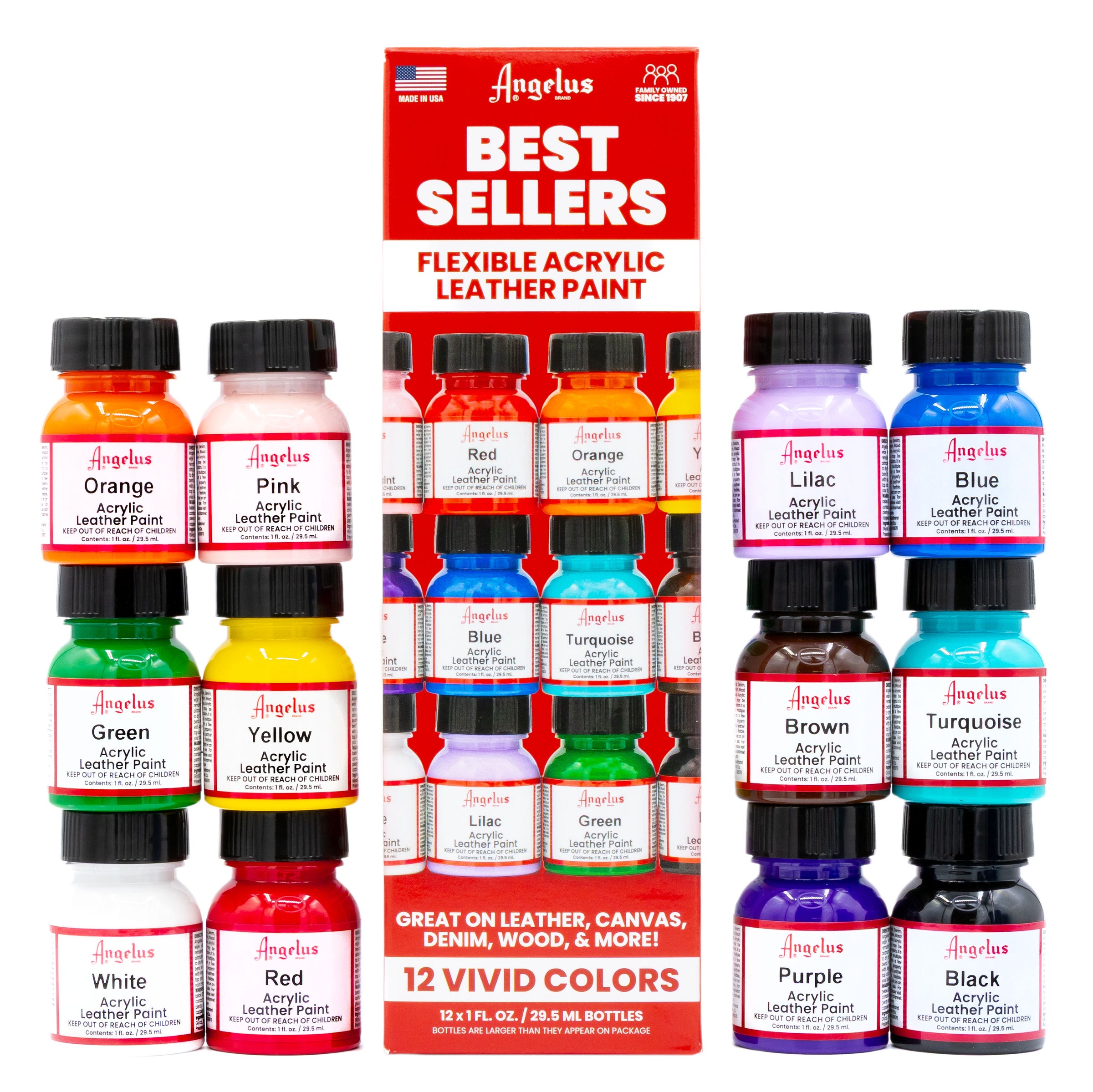 Angelus Acrylic Leather Paint - Best Sellers Kit