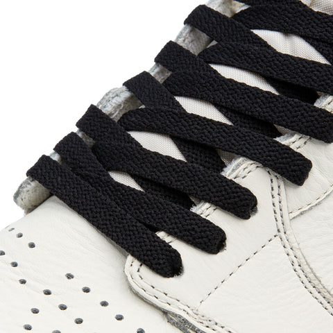 Lace Lab Black Jordan 1 Replacement Shoelaces on an AJ1