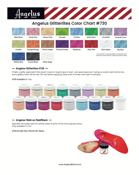 Angelus acrylic leather paint 2025 color chart