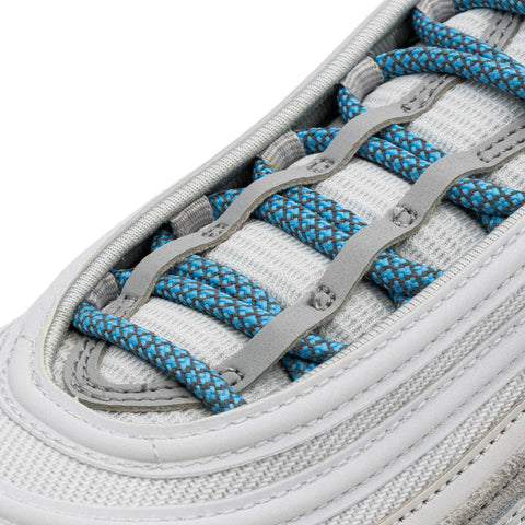 Cove Blue 3M Reflective Rope Laces on shoes
