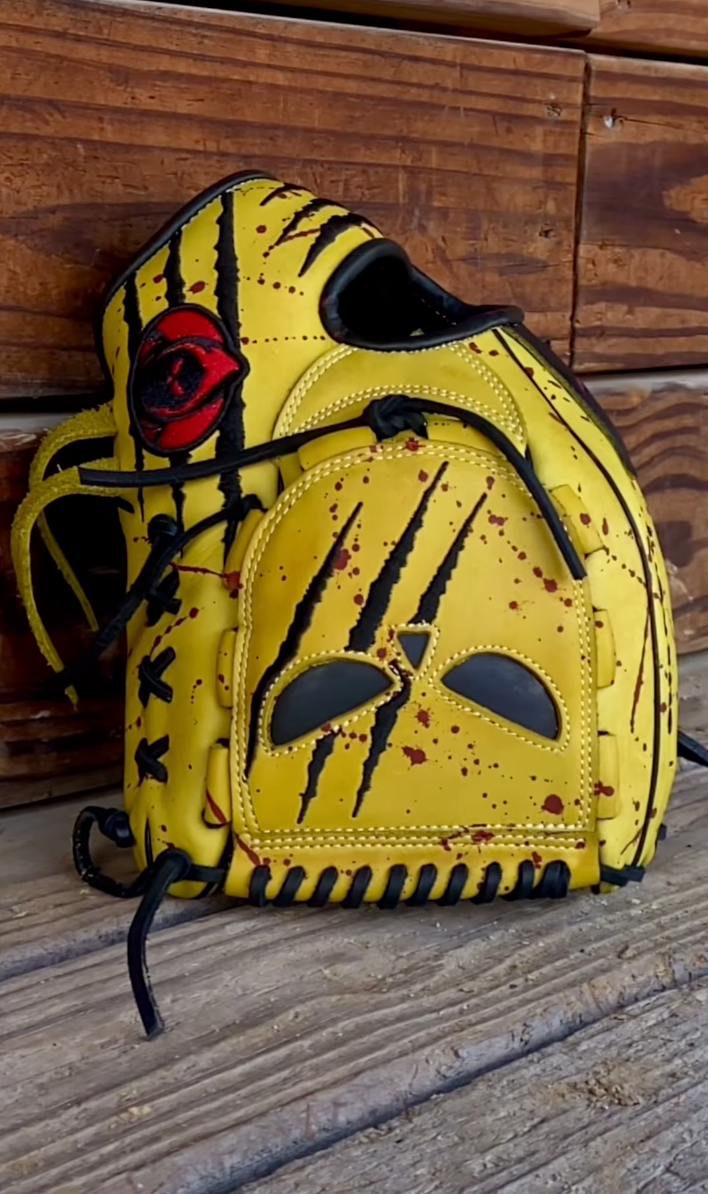 Finished custom dyed and painted baseball glove by @dcgloves