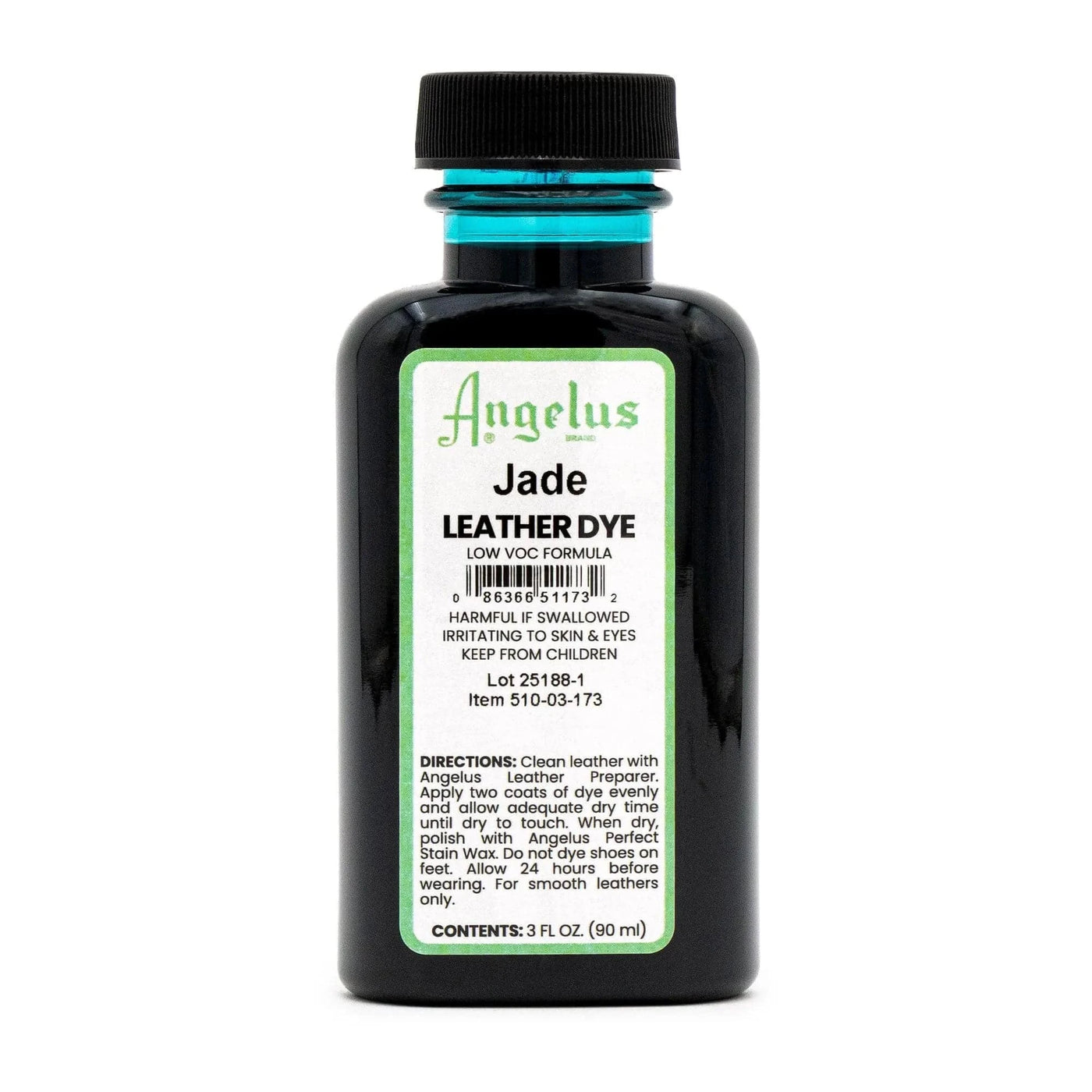 Angelus Direct Jade Low VOC Leather Dye 3 oz. Low VOC Leather Dye