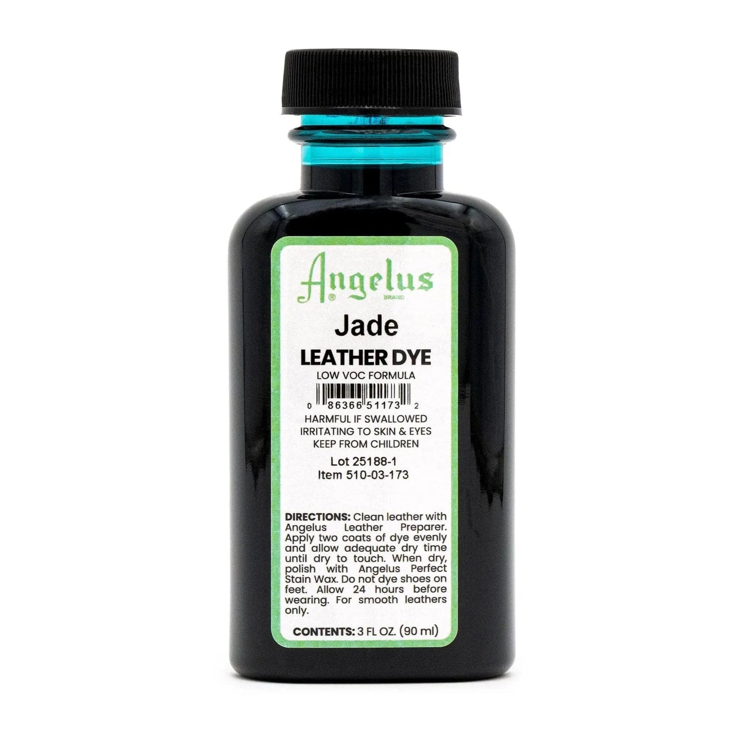 Angelus Direct Jade Low VOC Leather Dye 3 oz. Low VOC Leather Dye