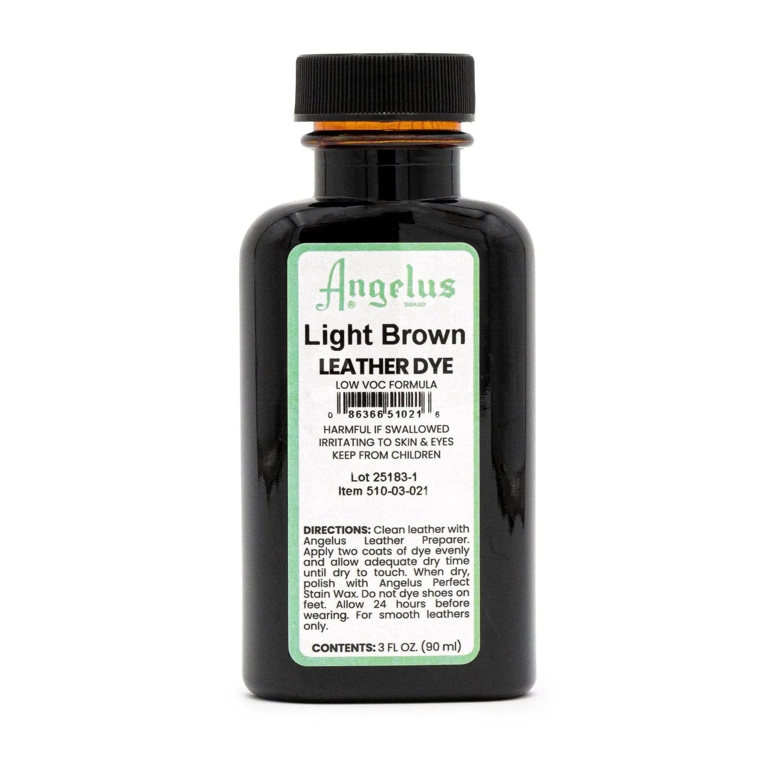 Angelus Direct Light Brown Low VOC Leather Dye 3 oz. Low VOC Leather Dye