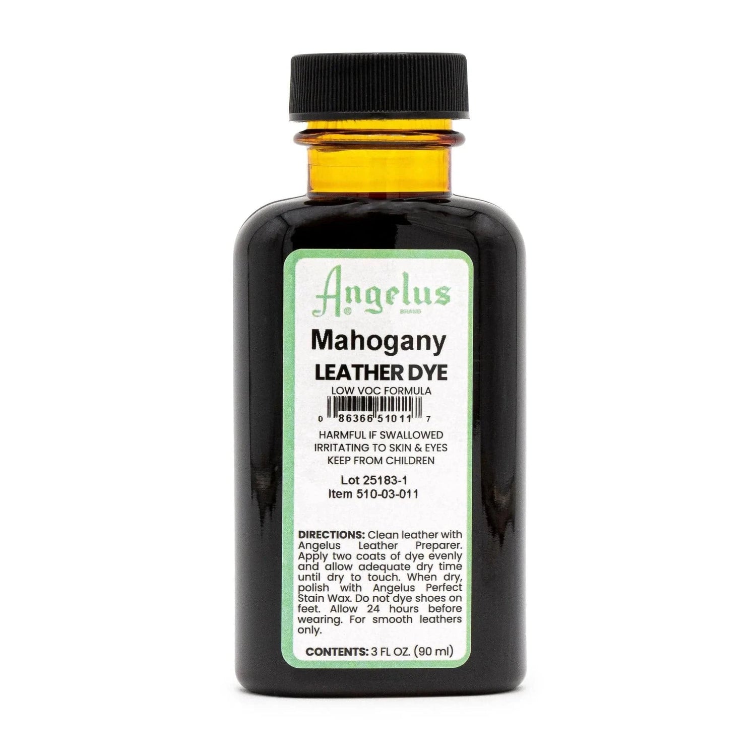 Angelus Direct Mahogany Low VOC Leather Dye 3 oz. Low VOC Leather Dye