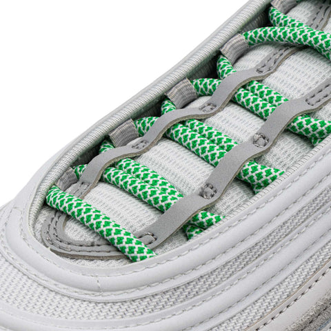 Green/White Rope Laces on shoes