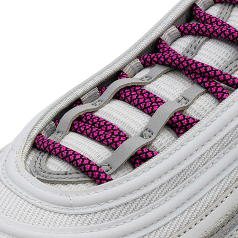 Hot Pink/Black Rope Laces on shoes